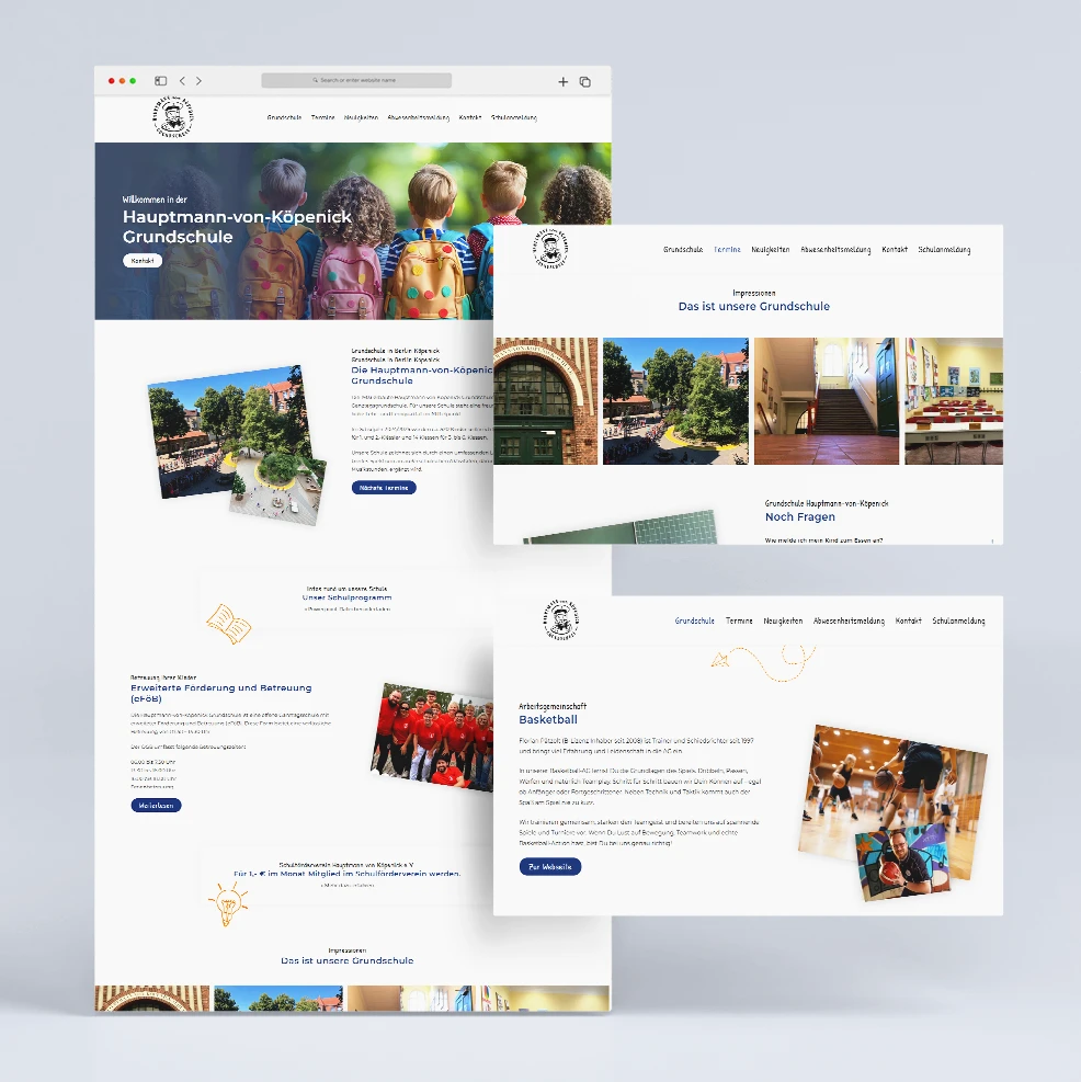 Website-Vorschau der HVK Schule