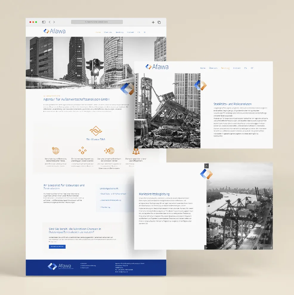 Referenz Website erstellen lassen Agentur für Außenwirtschaftsanalysen GmbH