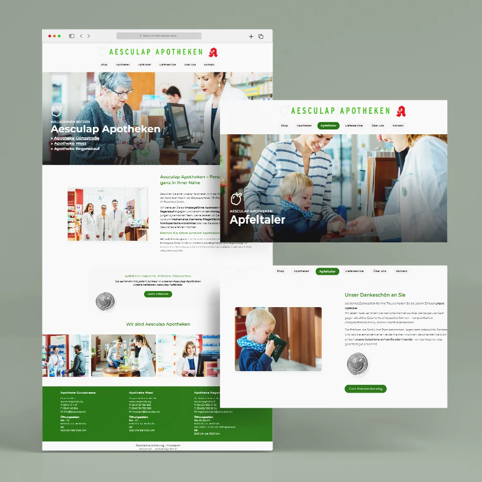 Webdesign Referenz: Website für Aesculap Apotheken