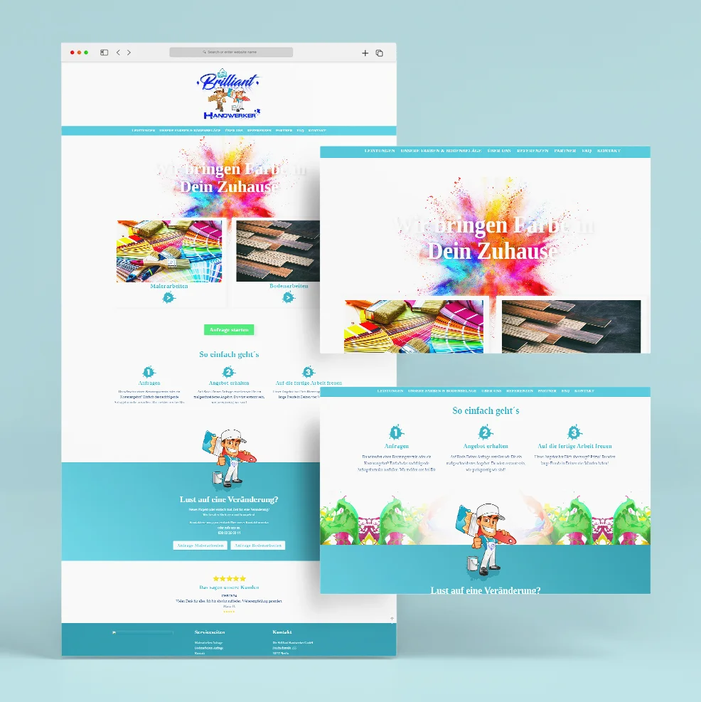Webdesign Referenz: Website für Die Brilliant Handwerker GmbH in Berlin Mitte