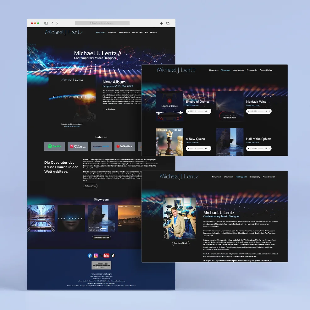 Webdesign Referenz: Website für Musiker in Berlin