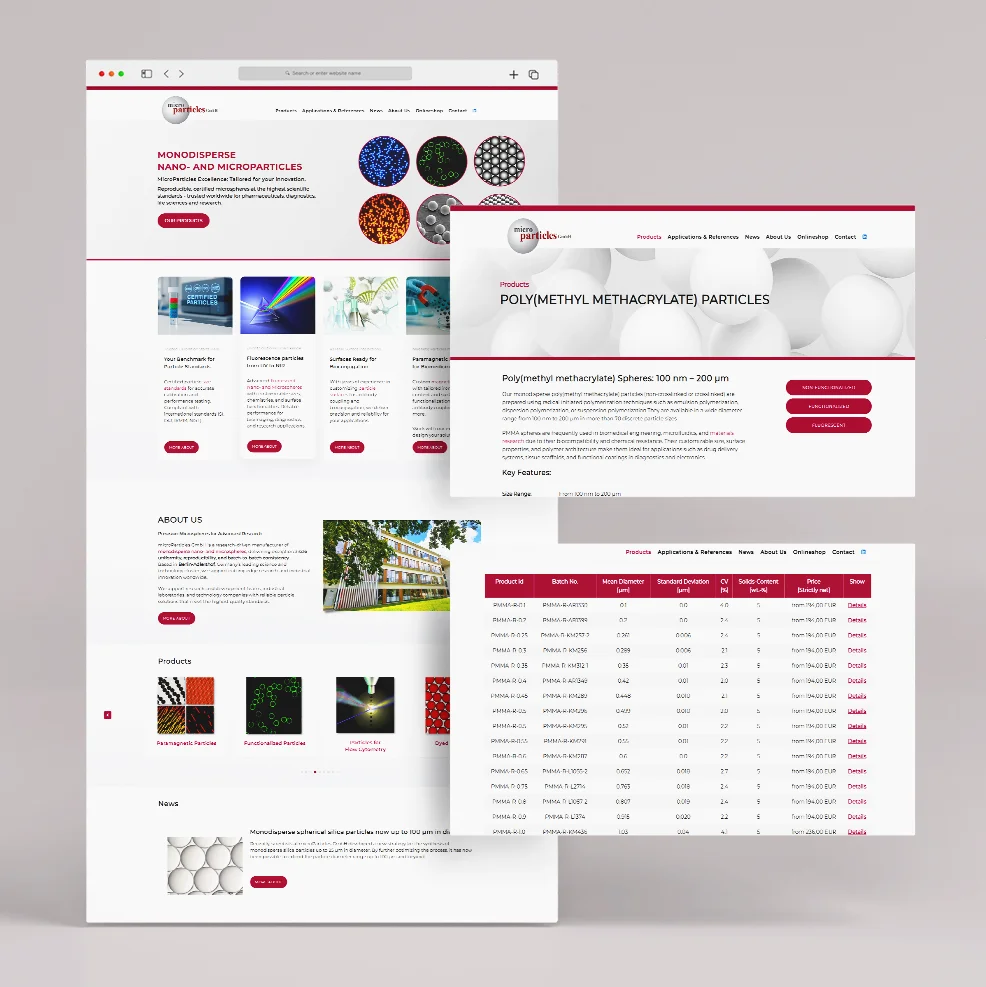 Microparticles GmbH | Programmierung | WordPress | Onlineshop