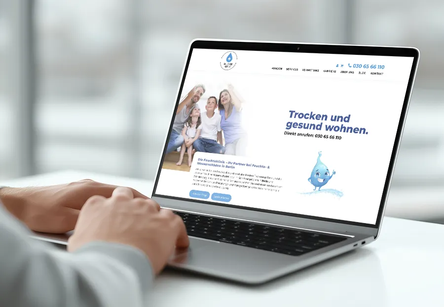 Website Referenz Die Feuchteklinik in Berlin-Köpenick