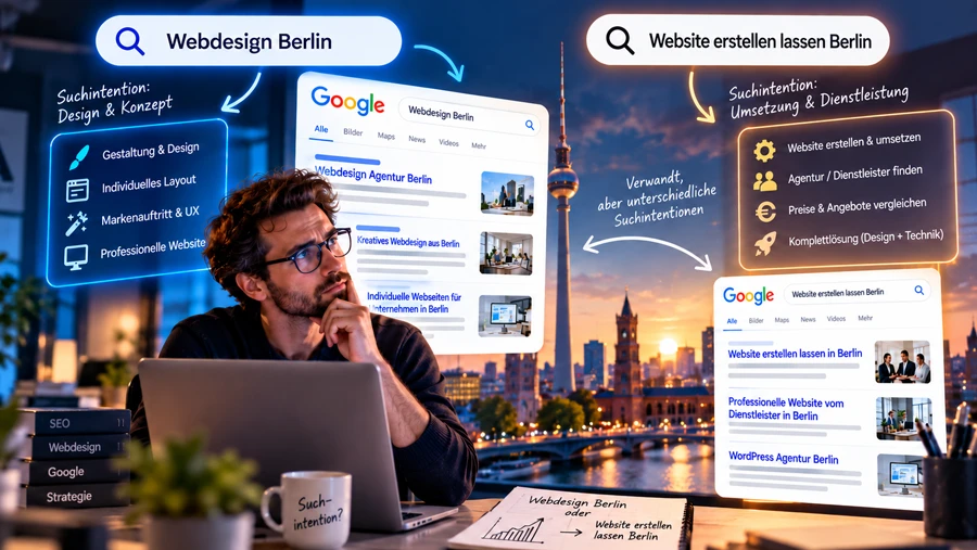 Webdesign Berlin oder Website erstellen lassen Berlin? Google & Suchintention